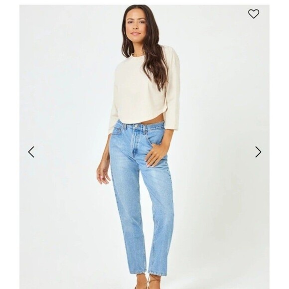 NWT $68 Lspace 'Mel Tee' Cropped Baseball Tee - Picture 4 of 8